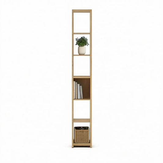 Natural Bamboo Freestanding Display Shelf, 15.7 x 11.8 x 78.7 in